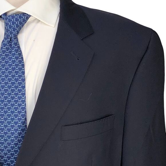 Jos A Bank Signature Gold Mens Size 42R Blazer Jacket Classic Navy Gold Buttons - Picture 4 of 16